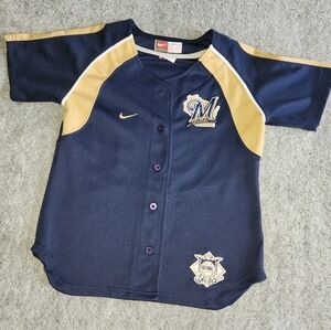 Milwaukee Brewers MLB NIKE jersey Women's Sz XS 0-2 NWOT